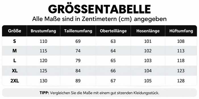 Größentabelle