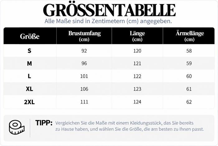 Größentabelle