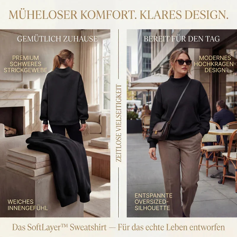 SoftLayer - Sweatshirt aus Hochwertigem, Dickem Strick mit Modernem Stehkragen!
