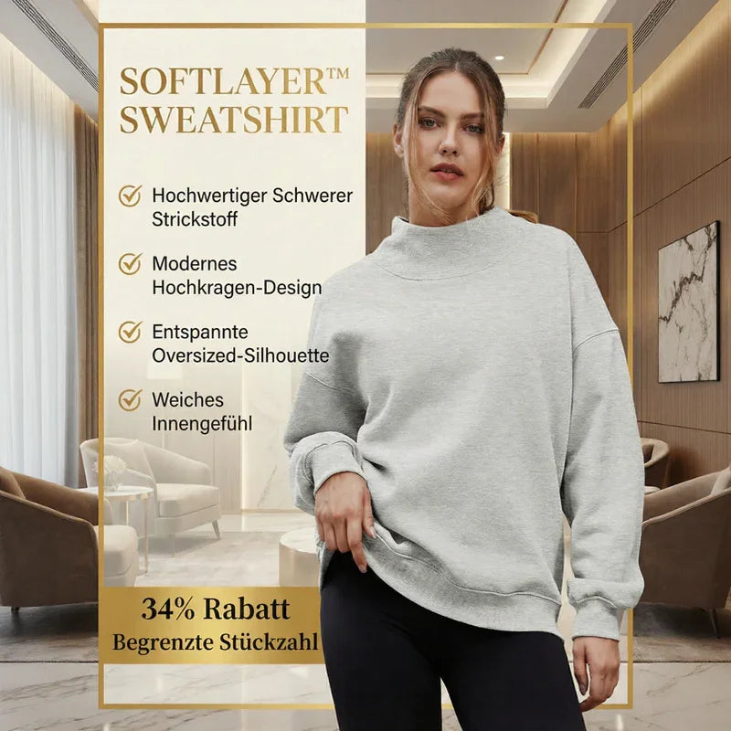 SoftLayer - Sweatshirt aus Hochwertigem, Dickem Strick mit Modernem Stehkragen!