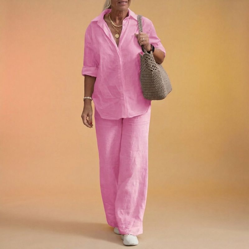 Cartagena™ Set aus Baumwollleinen mit Bluse mit seitlichen Schlitzen