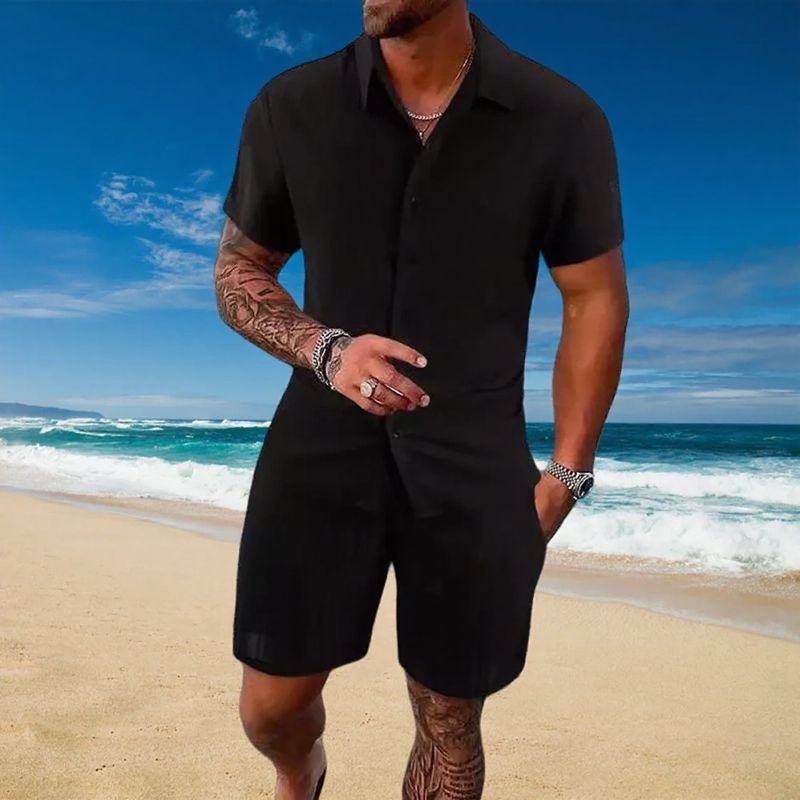 Gael™ Eisseide-Set mit Kurzarmhemd und verstellbaren Shorts