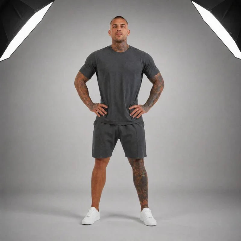 Bryan™ Basic-T-Shirt- und Shorts-Set mit Seitentaschen