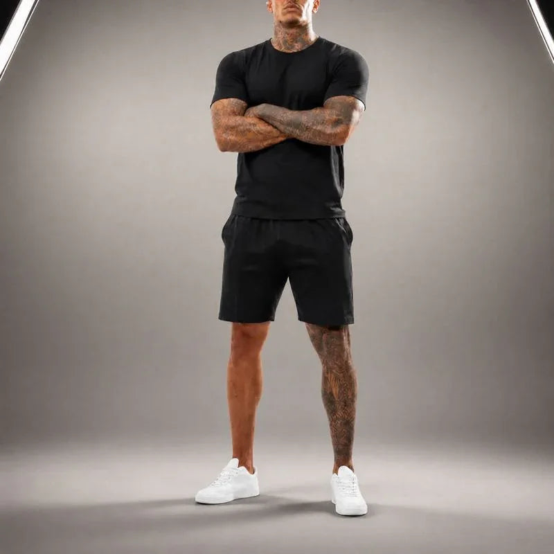 Bryan™ Basic-T-Shirt- und Shorts-Set mit Seitentaschen