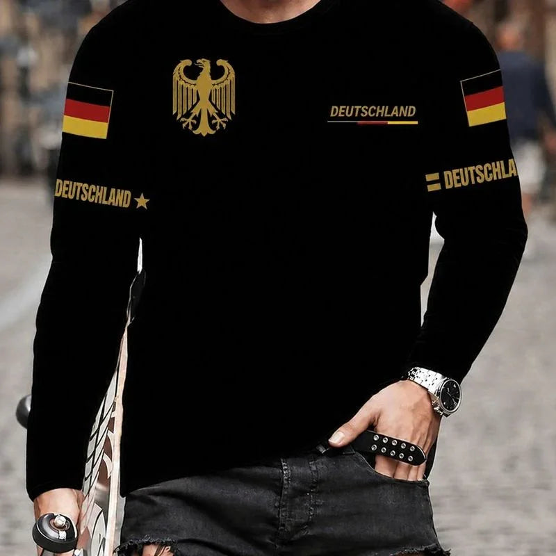 World™ Langarm-Slim-Fit-T-Shirt mit Länder-Prints