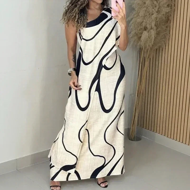 Alurea™ One-Shoulder Kleid mit Moderner Kunstprint-Optik