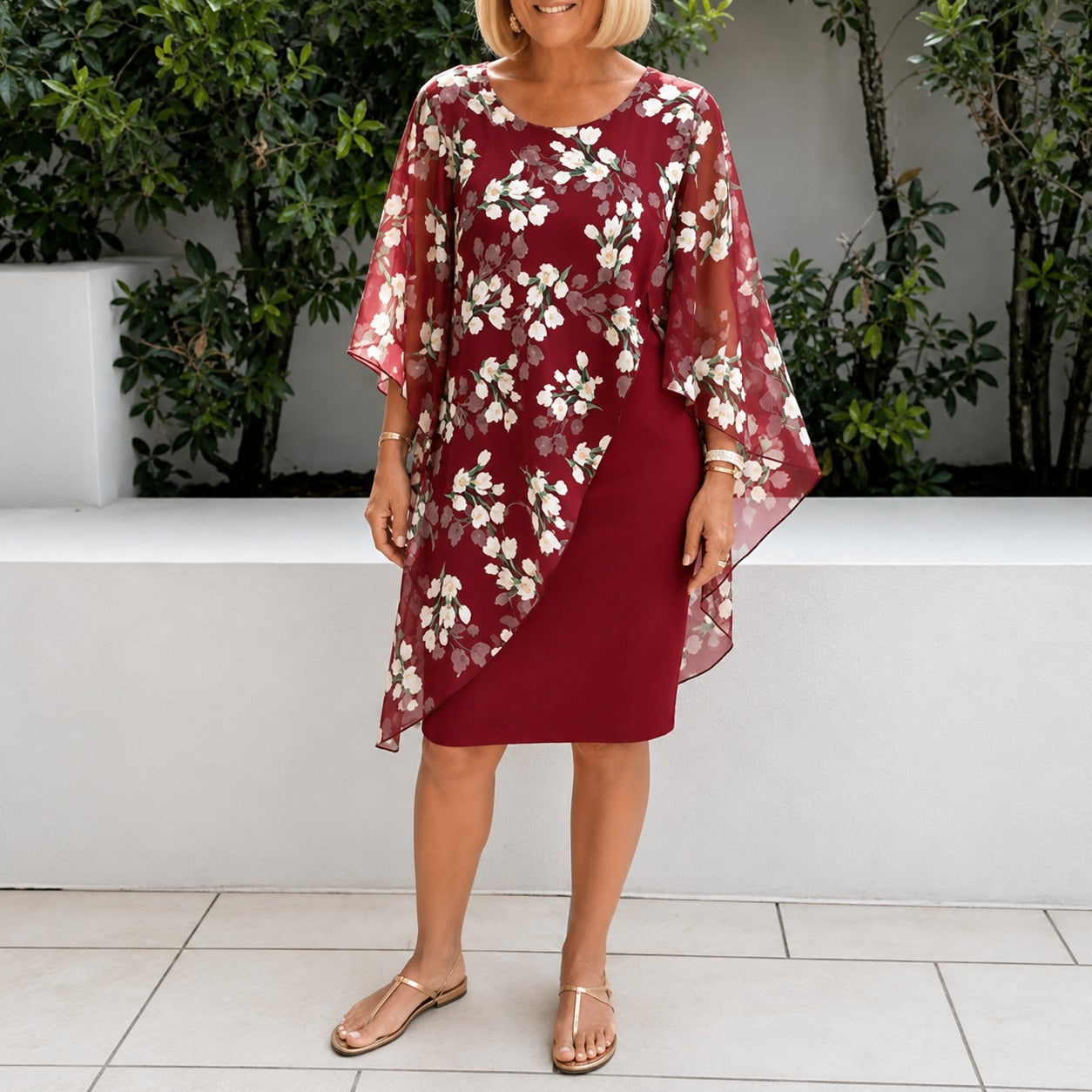 Felleria™ Kleid mit floraler Schicht und raffinierter Silhouette