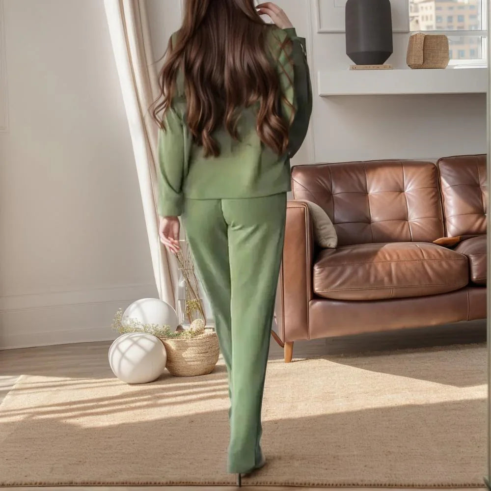 Stefany™ Set aus Superweichem Sweatshirt mit Dezentem Glanz / Komfort und Eleganz Für Frauen, die Bei Jeder Gelegenheit Glänzen!