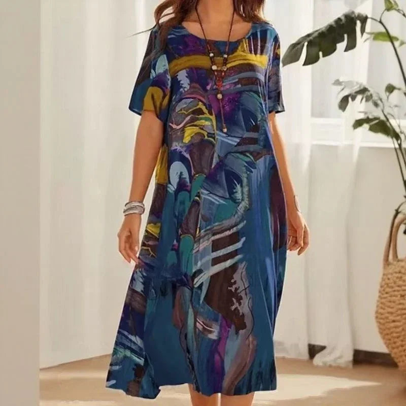 Kunstgalerie™ Kleid mit zeitgenössischem abstraktem Print / Der Stil, der Sie in ein Kunstwerk verwandelt!