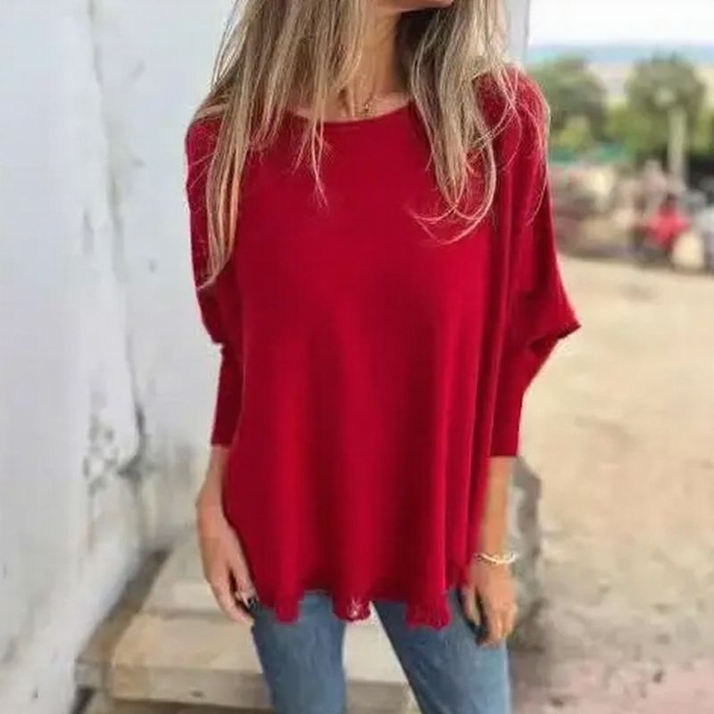 [🔥2 ZUM PREIS VON 1🔥] Giulia™ Oberteil aus hochwertigem, weichem Fleece mit Fledermausärme und Spitzenbesatz am Saum / Eleganter Komfort mit femininer Note!