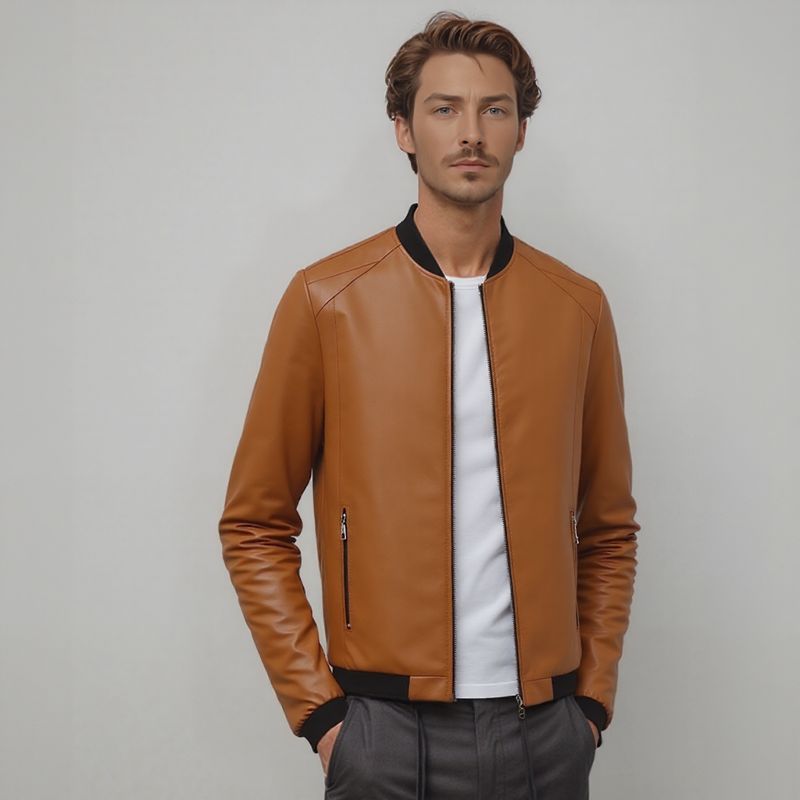 Maverick™ Jacke aus hochwertigem Leder mit minimalistischem Schnitt / Das Must-have für den stilbewussten Mann!