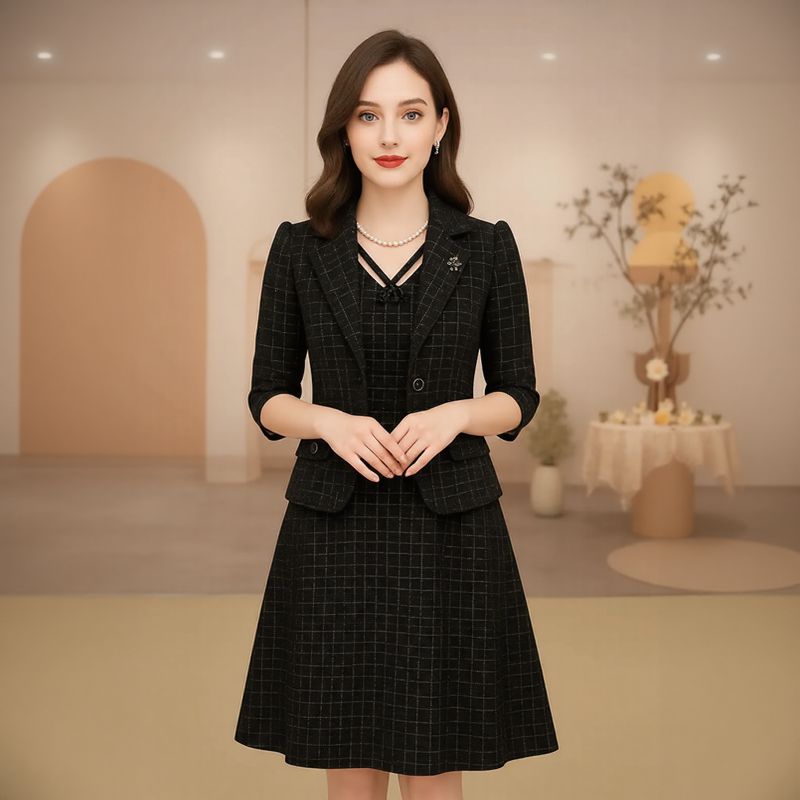 Lorelei™-Set mit strukturiertem Blazer und Kleid mit verziertem Ausschnitt / Präsenz, Stil und zeitlose Eleganz!