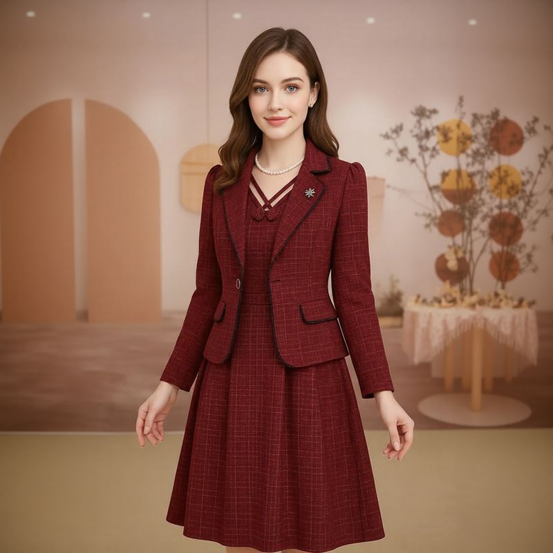Lorelei™-Set mit strukturiertem Blazer und Kleid mit verziertem Ausschnitt / Präsenz, Stil und zeitlose Eleganz!