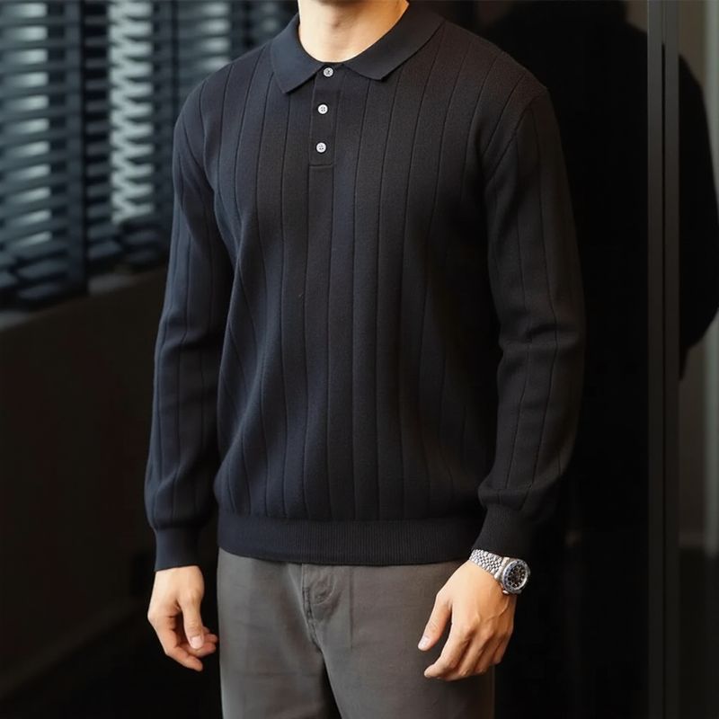 Valenor™ Polohemd aus gerippter Premium-Viskose / Souveräne Eleganz für Männer mit Ausstrahlung