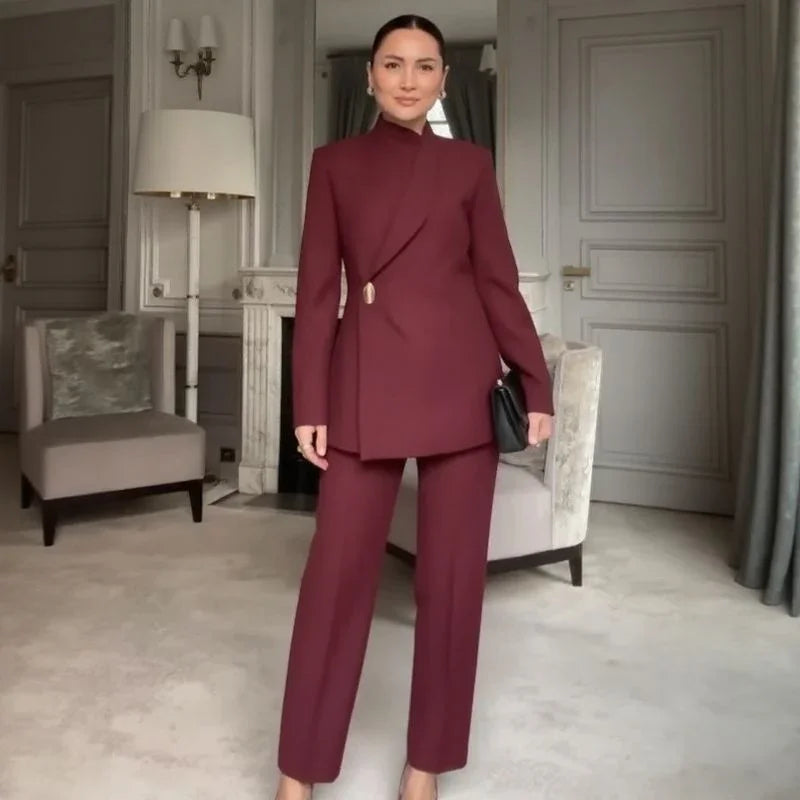 Catherine™ Tailoring-Set mit Blazer und Gerader Hose / Eleganz und Präsenz für Starke Frauen