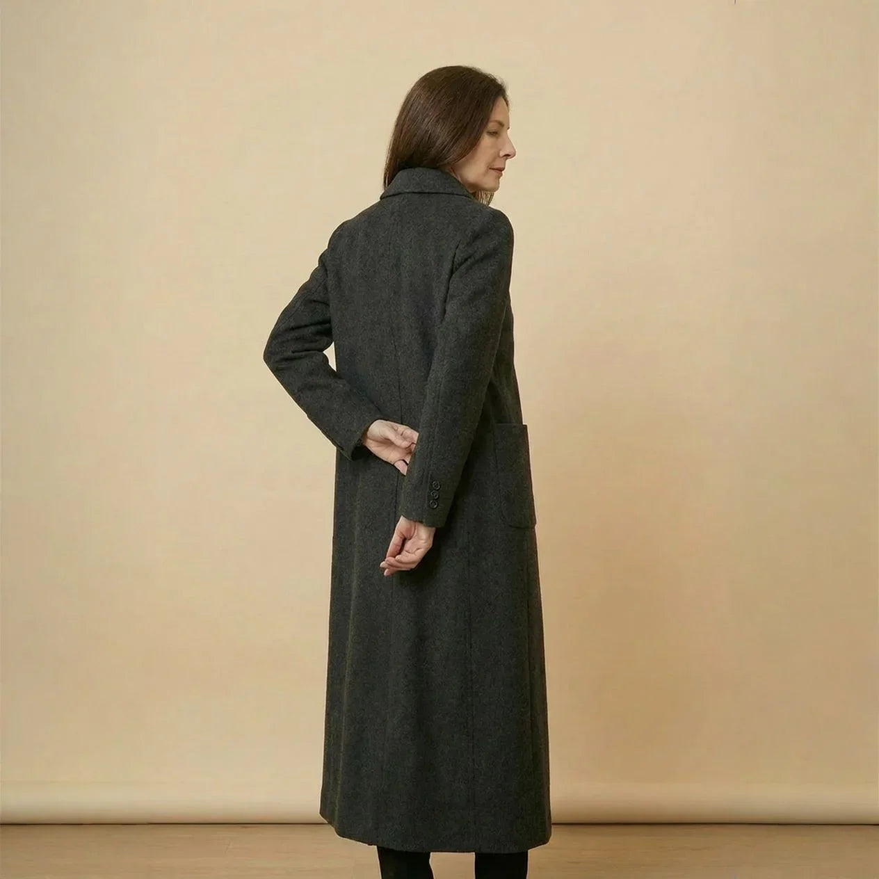 Lucerne™-Mantel aus strukturierter Wolle mit klassischem, langem Schnitt