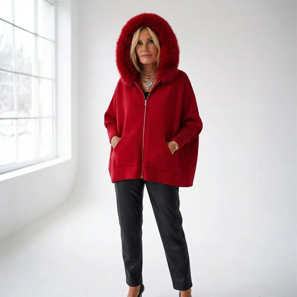 Scarlet™ Damenmantel mit luxuriöser Plüschkapuze
