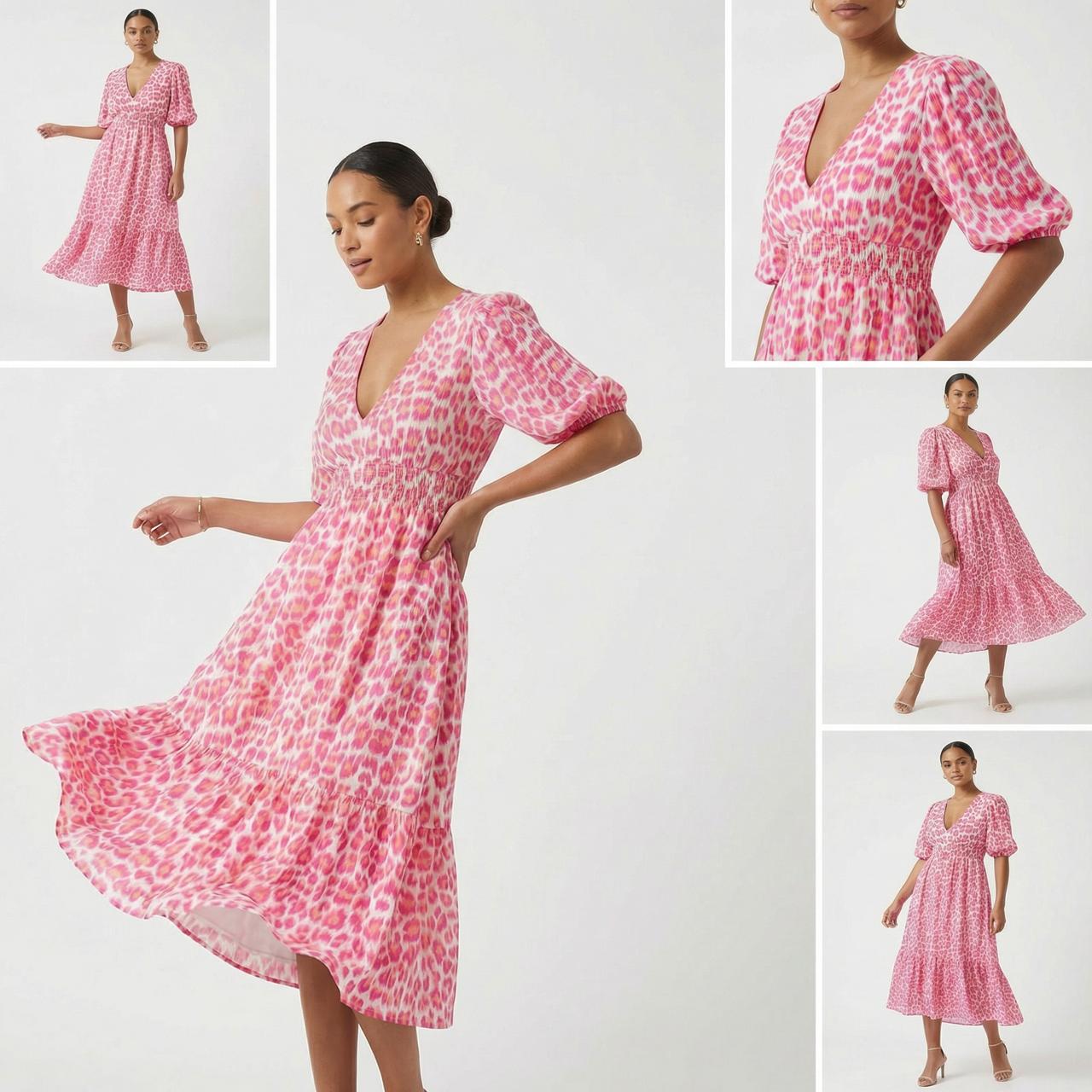 Valeria™ Leichtes Viskosekleid mit V-Ausschnitt und Fließenden Ärmeln