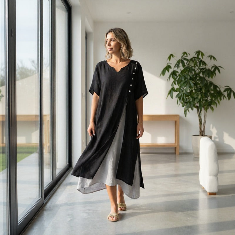 Premium Viskose Miami™ Kleid mit Stilvollem Seitenschlitz