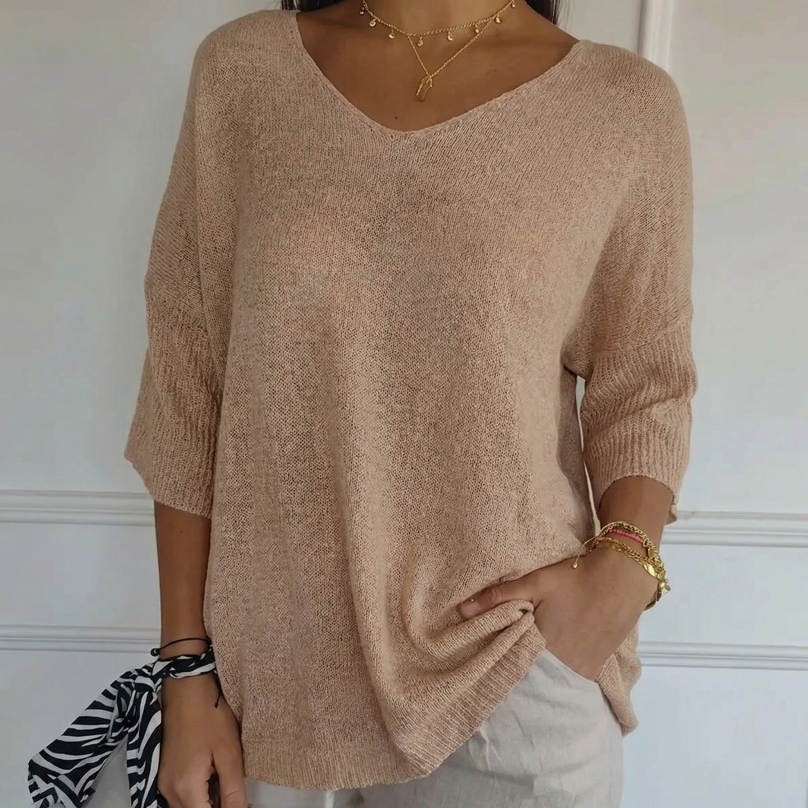 Carmim™ Bluse aus weichem Strick mit strukturierter Masche