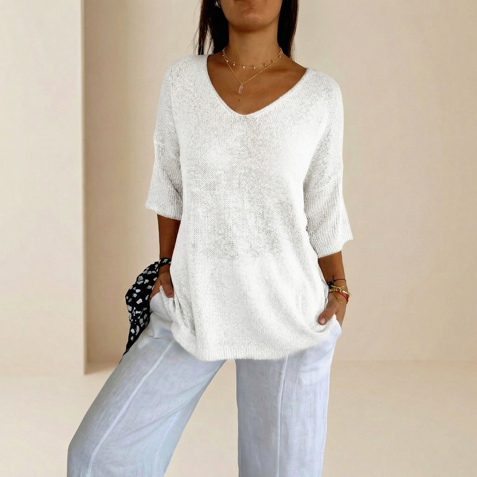 Carmim™ Bluse aus weichem Strick mit strukturierter Masche