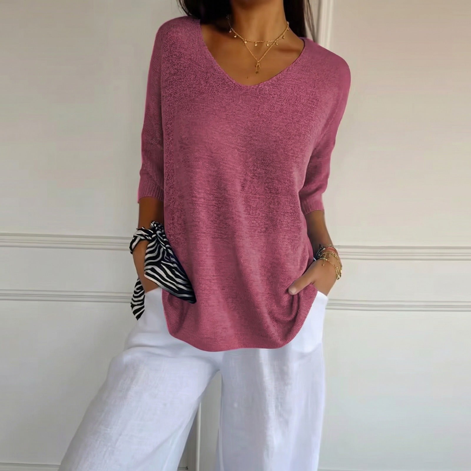 Carmim™ Bluse aus weichem Strick mit strukturierter Masche