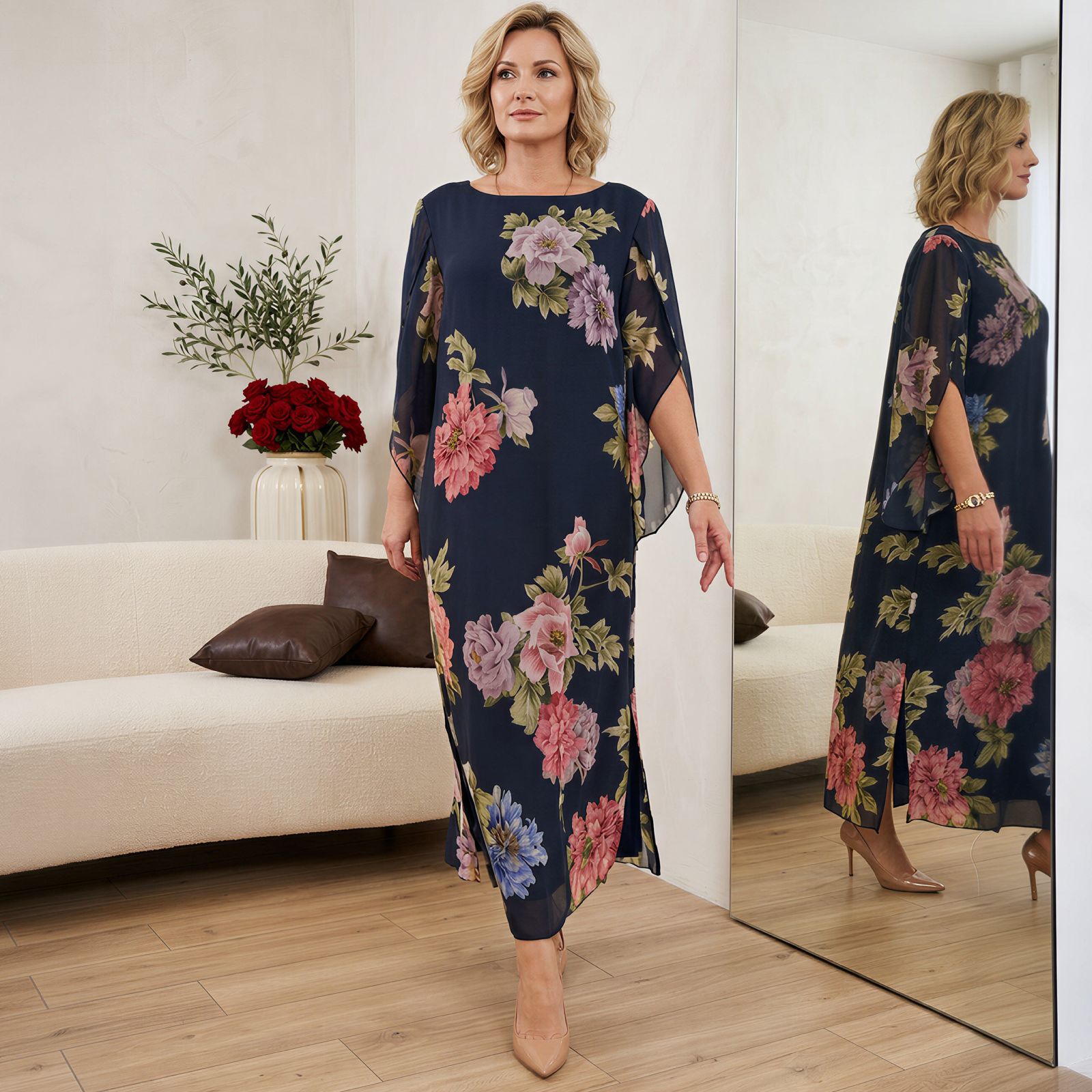 Isabel™ Maxikleid aus Premium-Viskose mit floralem Print