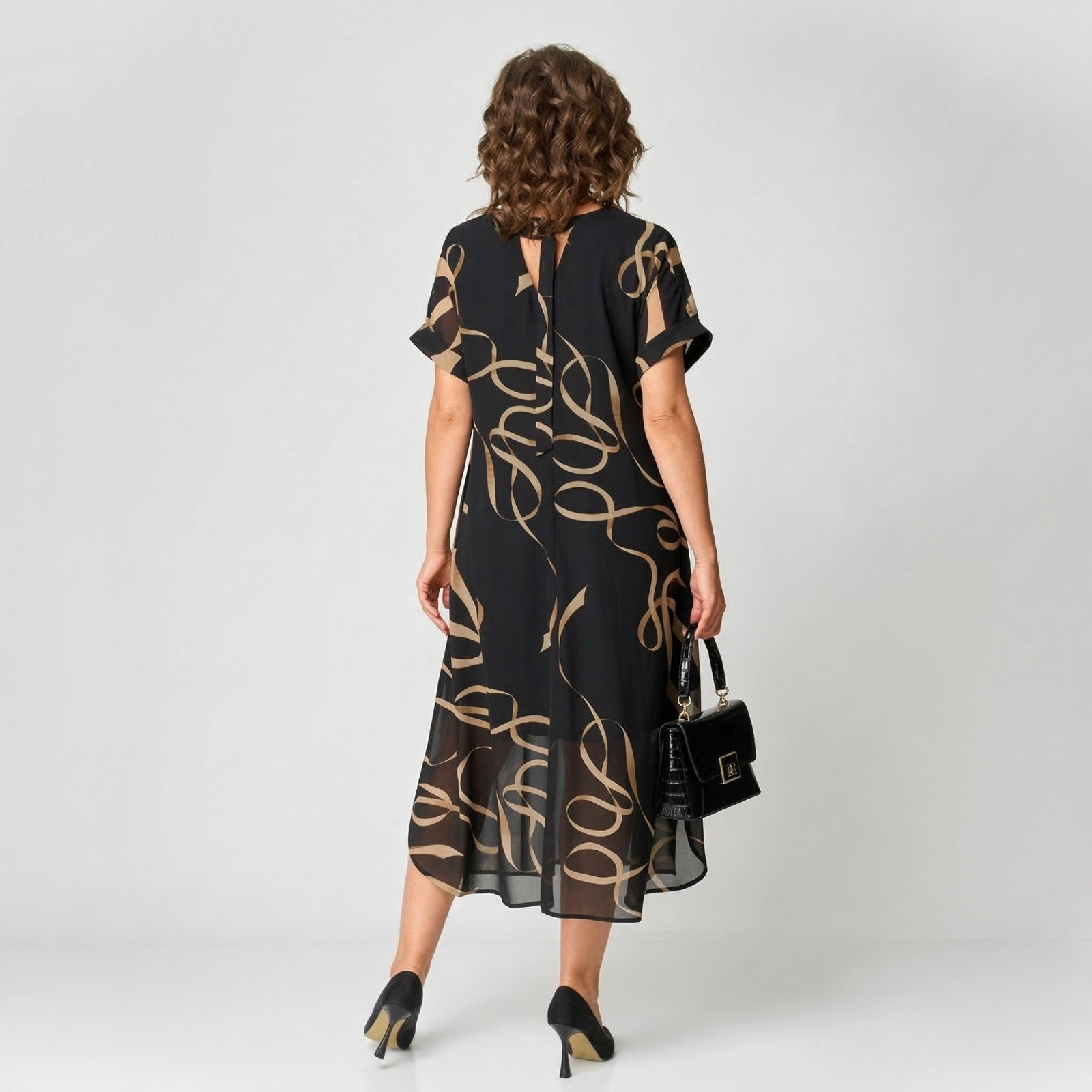 Franziska™ Kleid mit Volant und Gold-Print