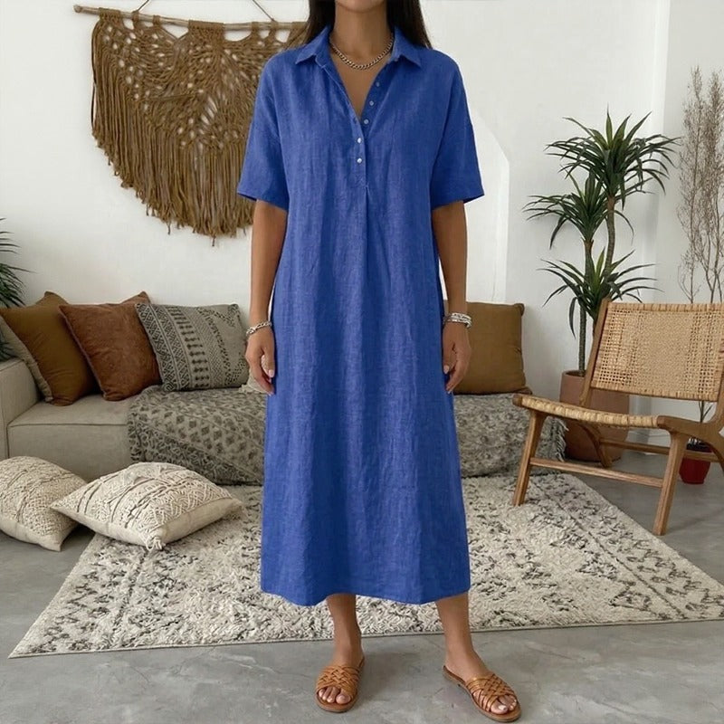Bianca™ Kleid mit Klassischem Kragen und Knöpfen Vorne