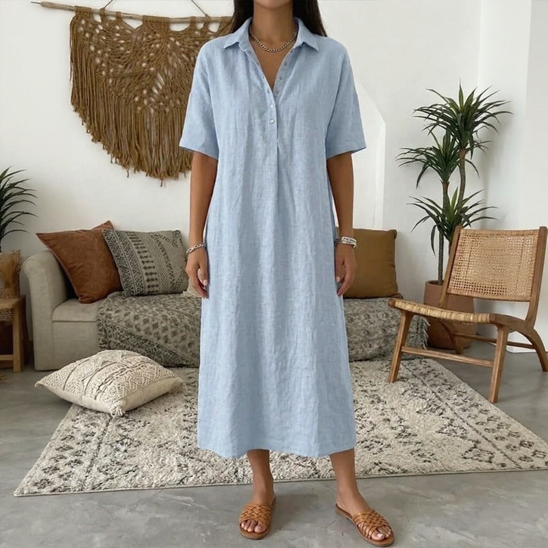 Bianca™ Kleid mit Klassischem Kragen und Knöpfen Vorne