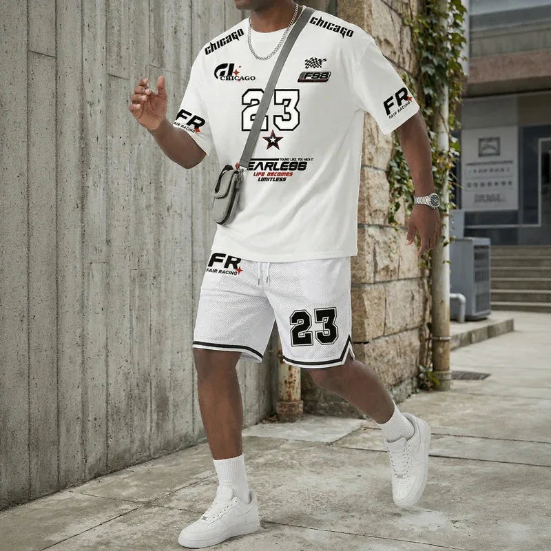 Magnus™ Set mit Jersey-T-Shirt und Shorts, sportlich & vom Motorsport inspiriert