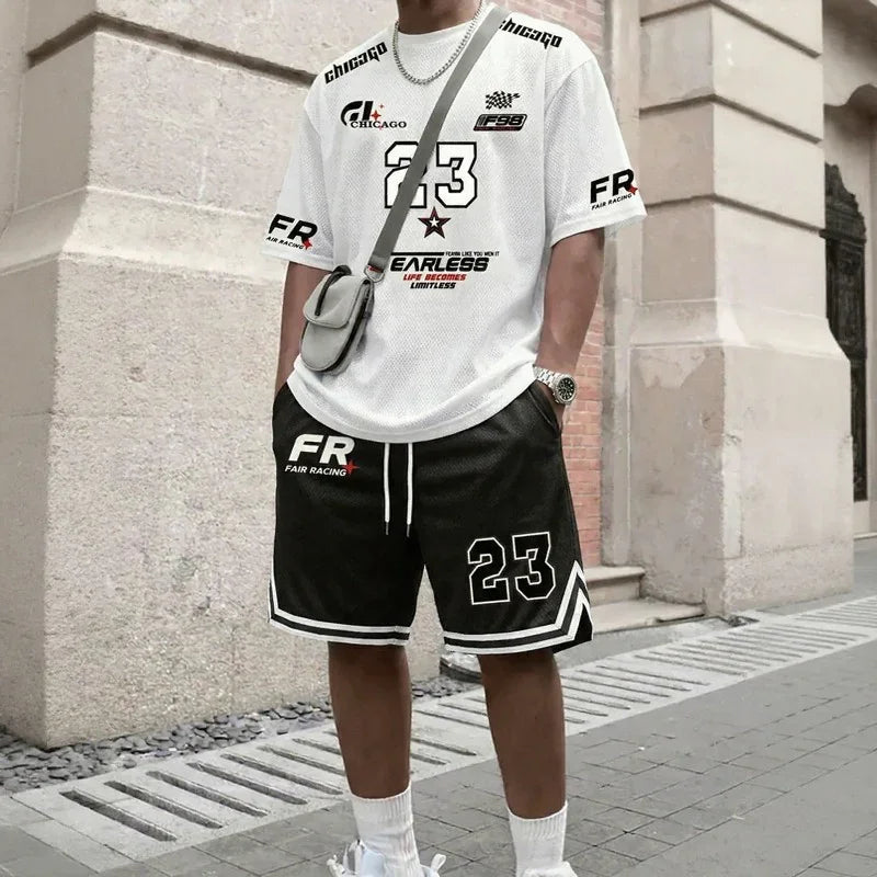Magnus™ Set mit Jersey-T-Shirt und Shorts, sportlich & vom Motorsport inspiriert