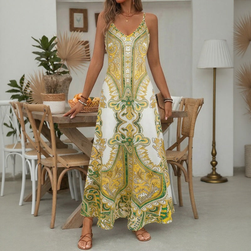 Aruba™ Maxi-Kleid mit ornamentalem Print und feinen Trägern