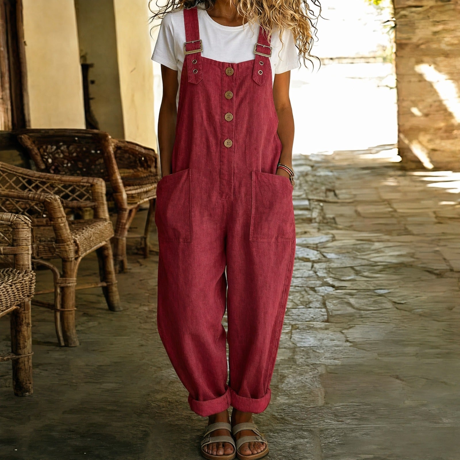 Tau™ Latzhosen-Stil Jumpsuit mit funktionalen Taschen