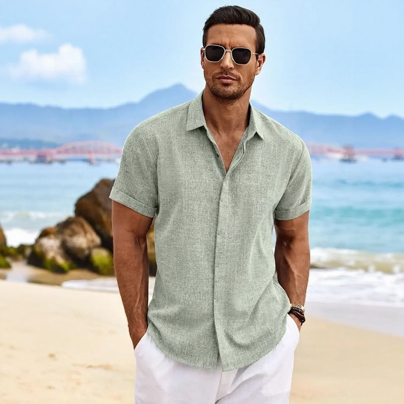 Arvian™-Hemd aus Baumwoll-Leinen im Lässig-Eleganten Stil