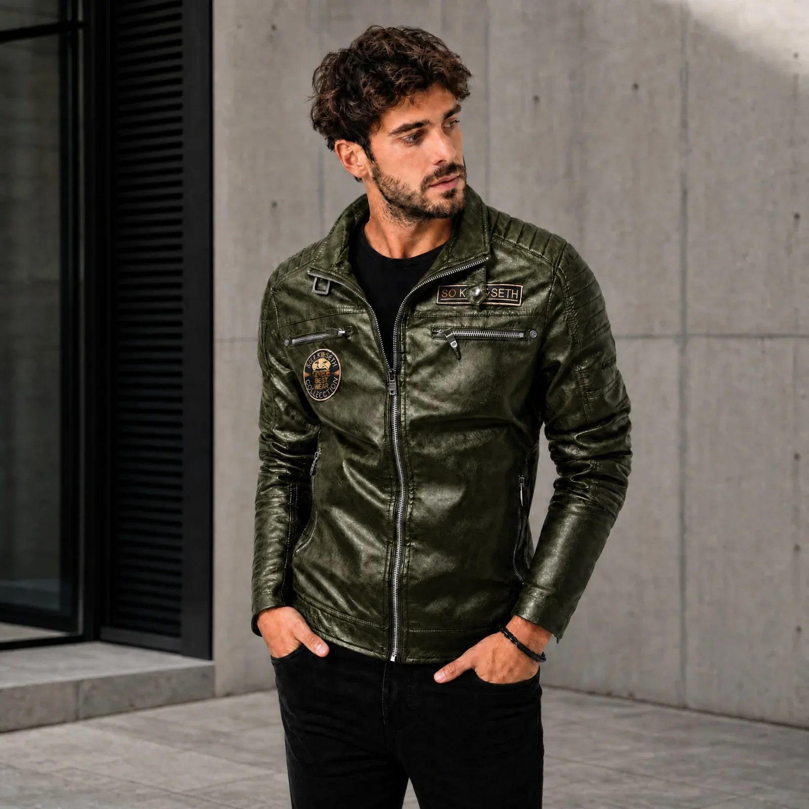 Vorreiter™ Premium Lederjacke mit Stehkragen