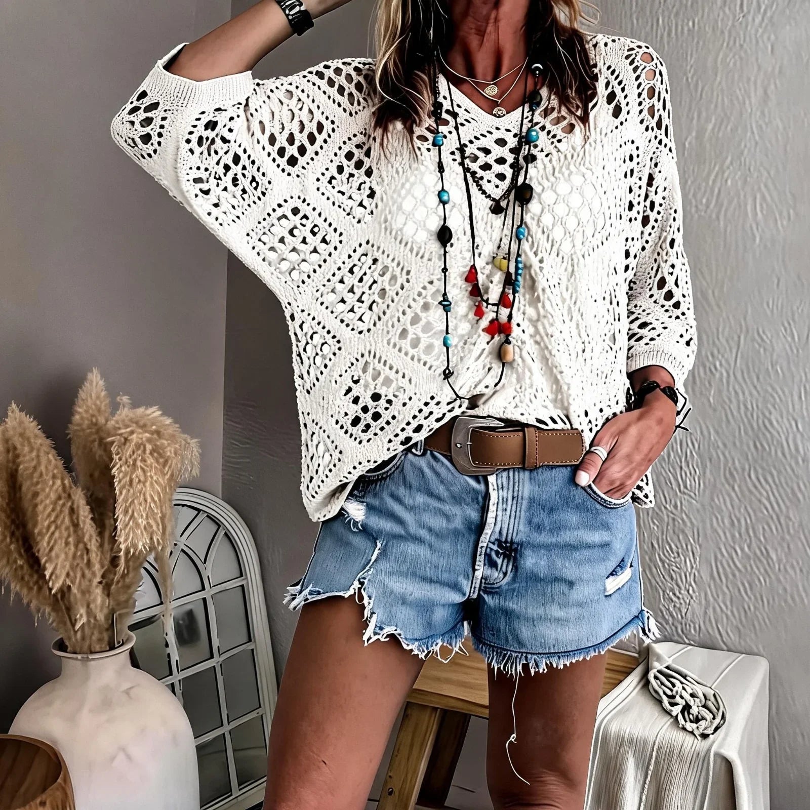 CityBreeze™ Top aus Ajourstrick mit lockerem Schnitt