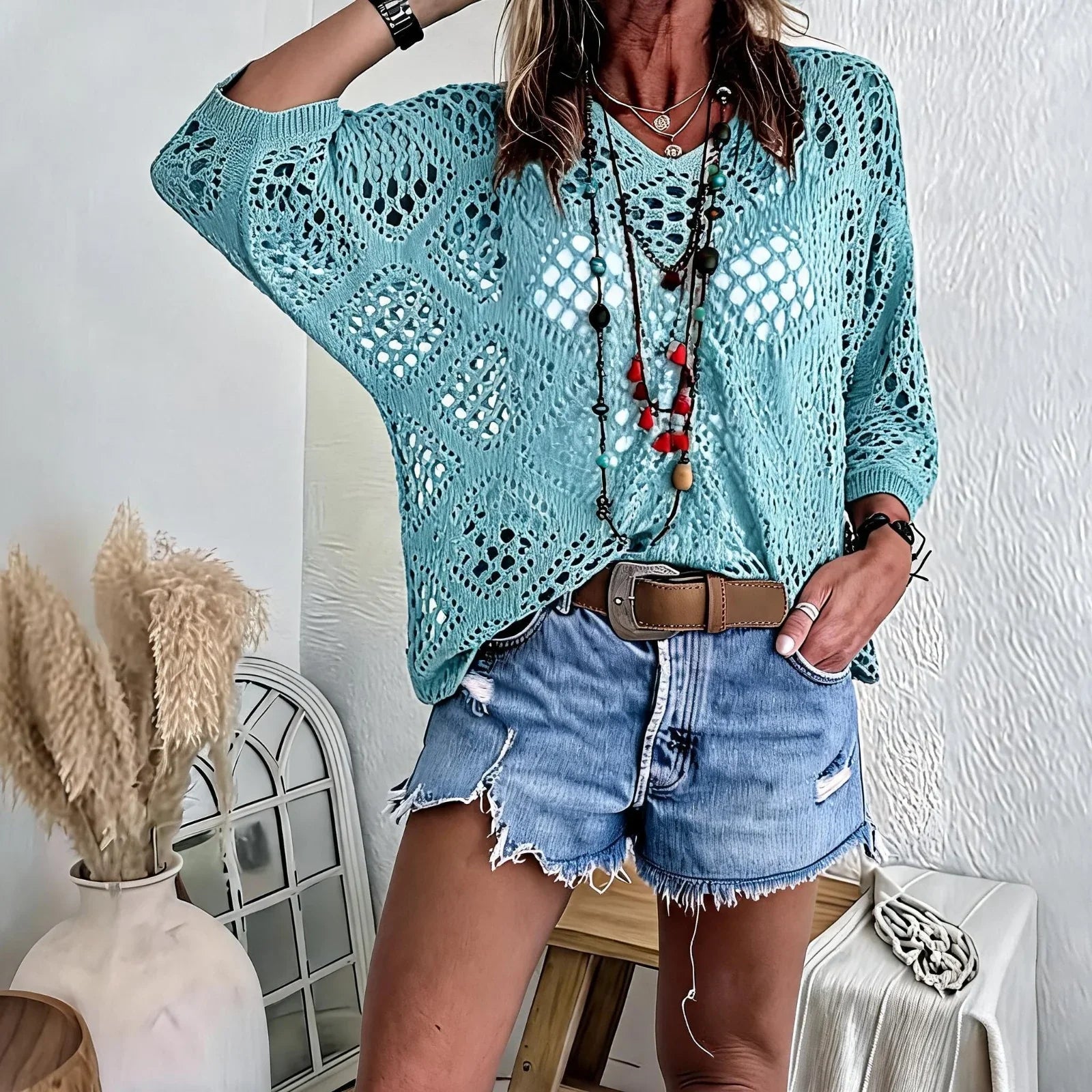 CityBreeze™ Top aus Ajourstrick mit lockerem Schnitt