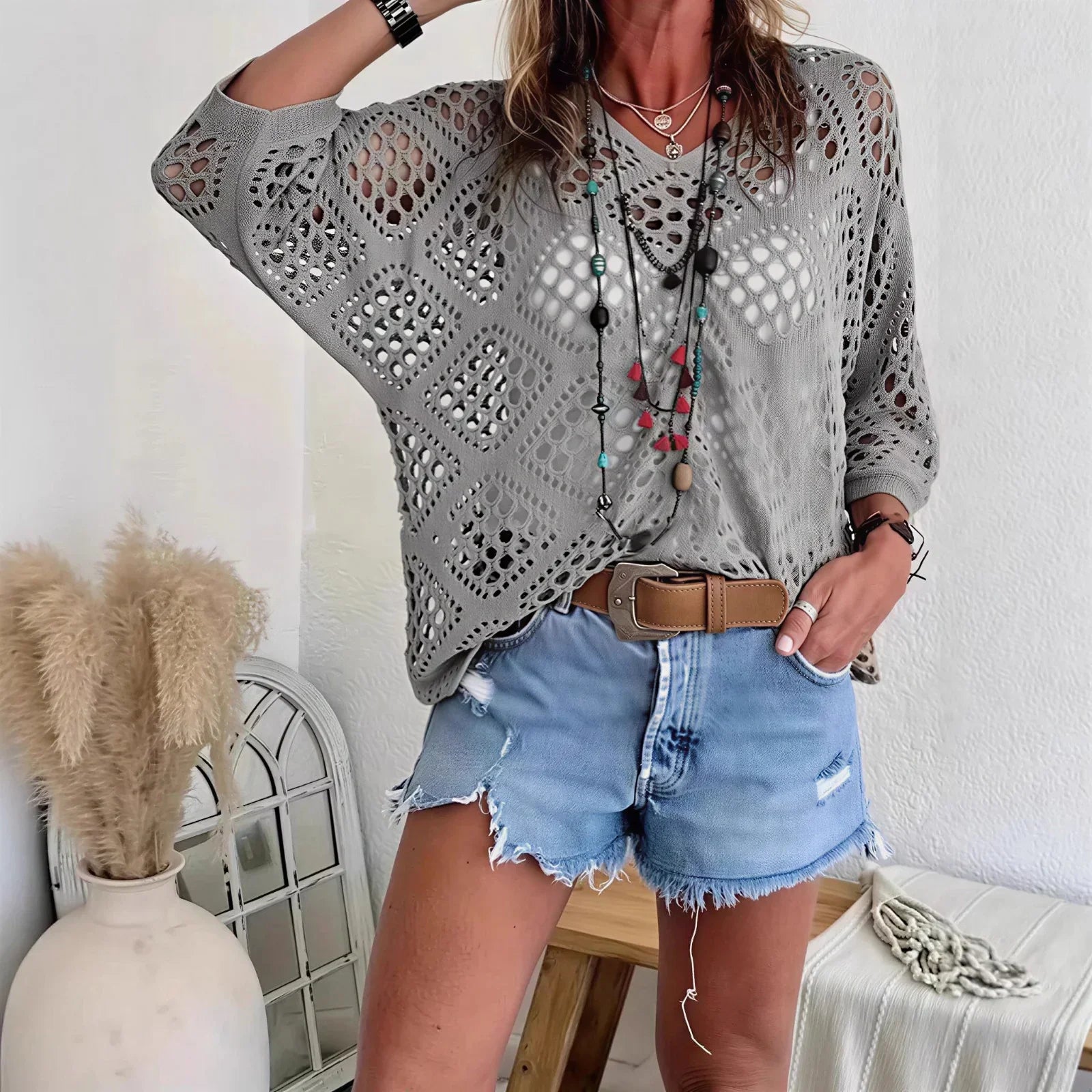 CityBreeze™ Top aus Ajourstrick mit lockerem Schnitt