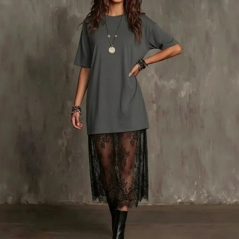 Lorient™ Maxikleid mit Transparentem Spitzenrock