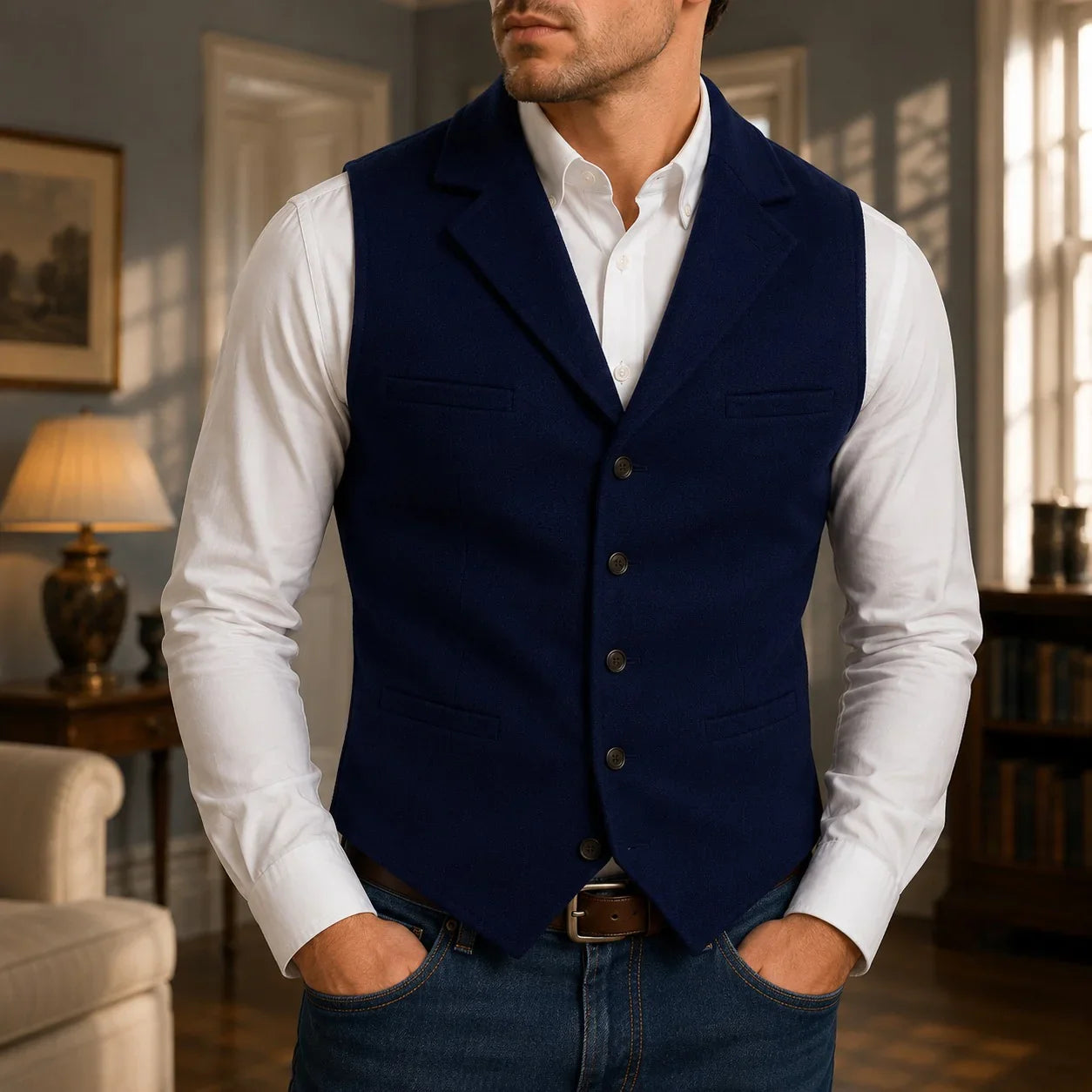 Harrison™ Weste mit Klassischer Struktur und Perfekter Passform