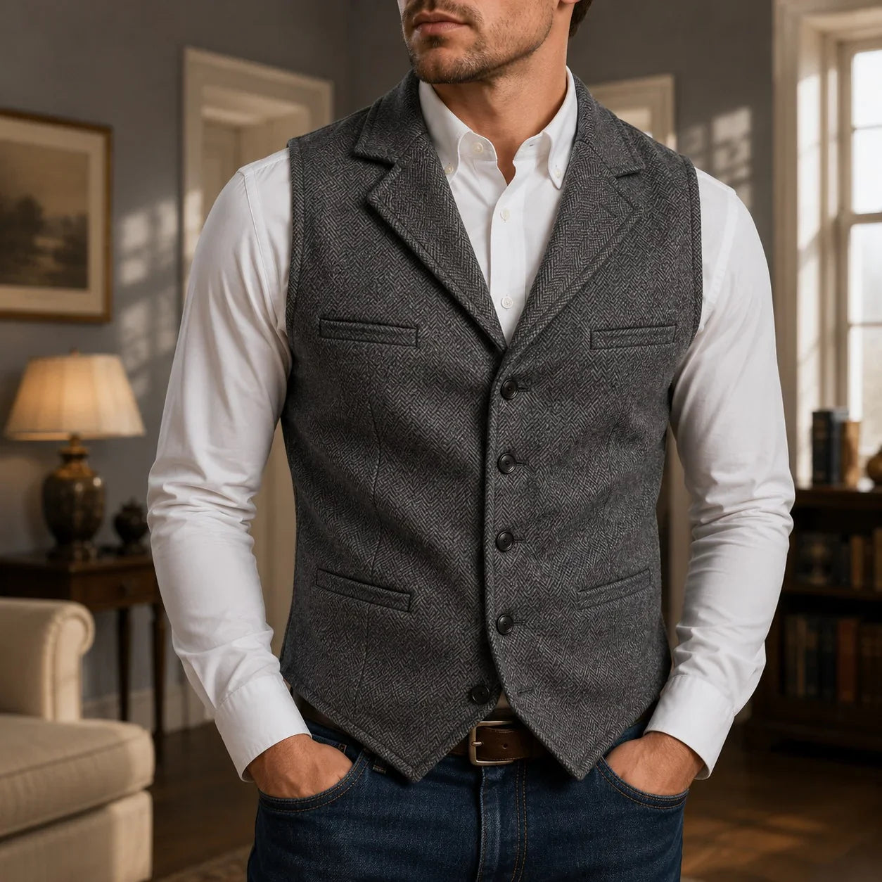 Harrison™ Weste mit Klassischer Struktur und Perfekter Passform