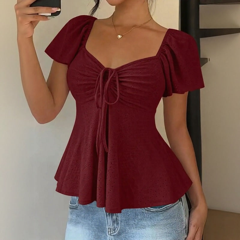 Fiorelle™ Bluse Mit Zartem Raffdetail und Leichtem Fall