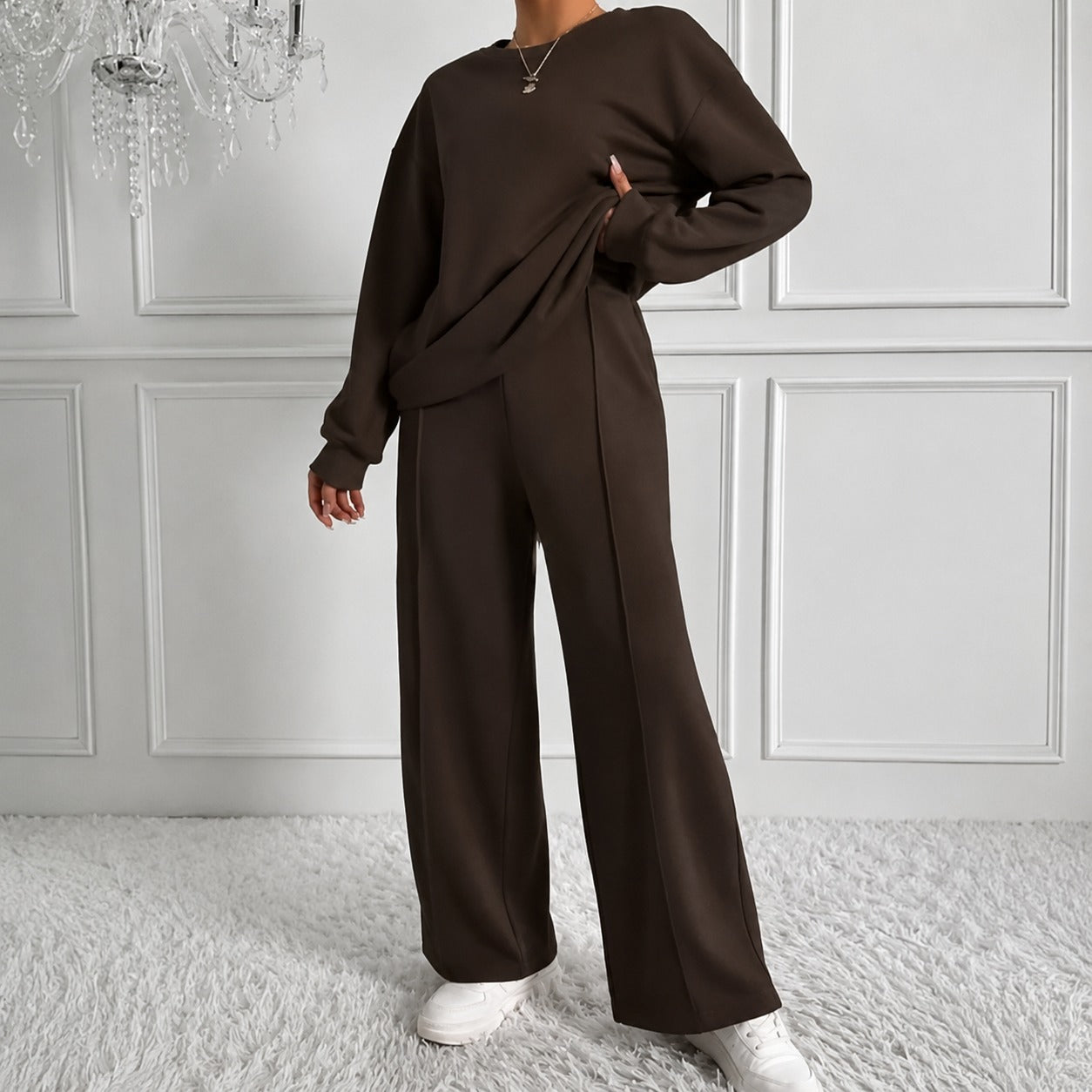 Estelle™ Set mit Weiter Langarmbluse und Wide-Leg-Hose