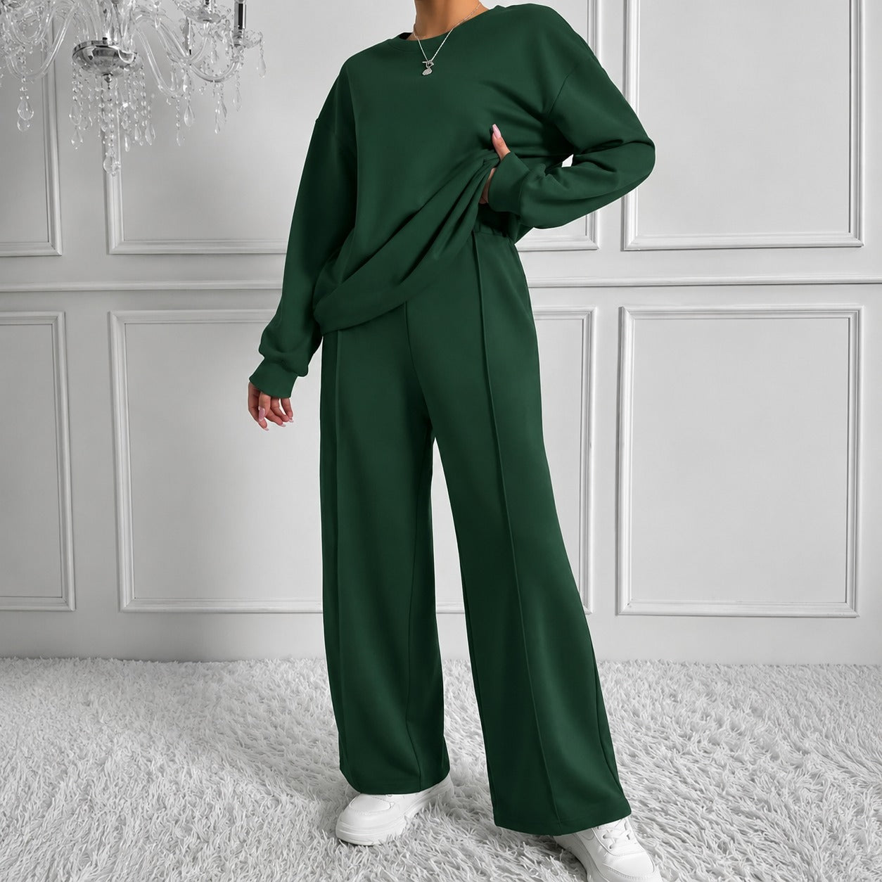 Estelle™ Set mit Weiter Langarmbluse und Wide-Leg-Hose
