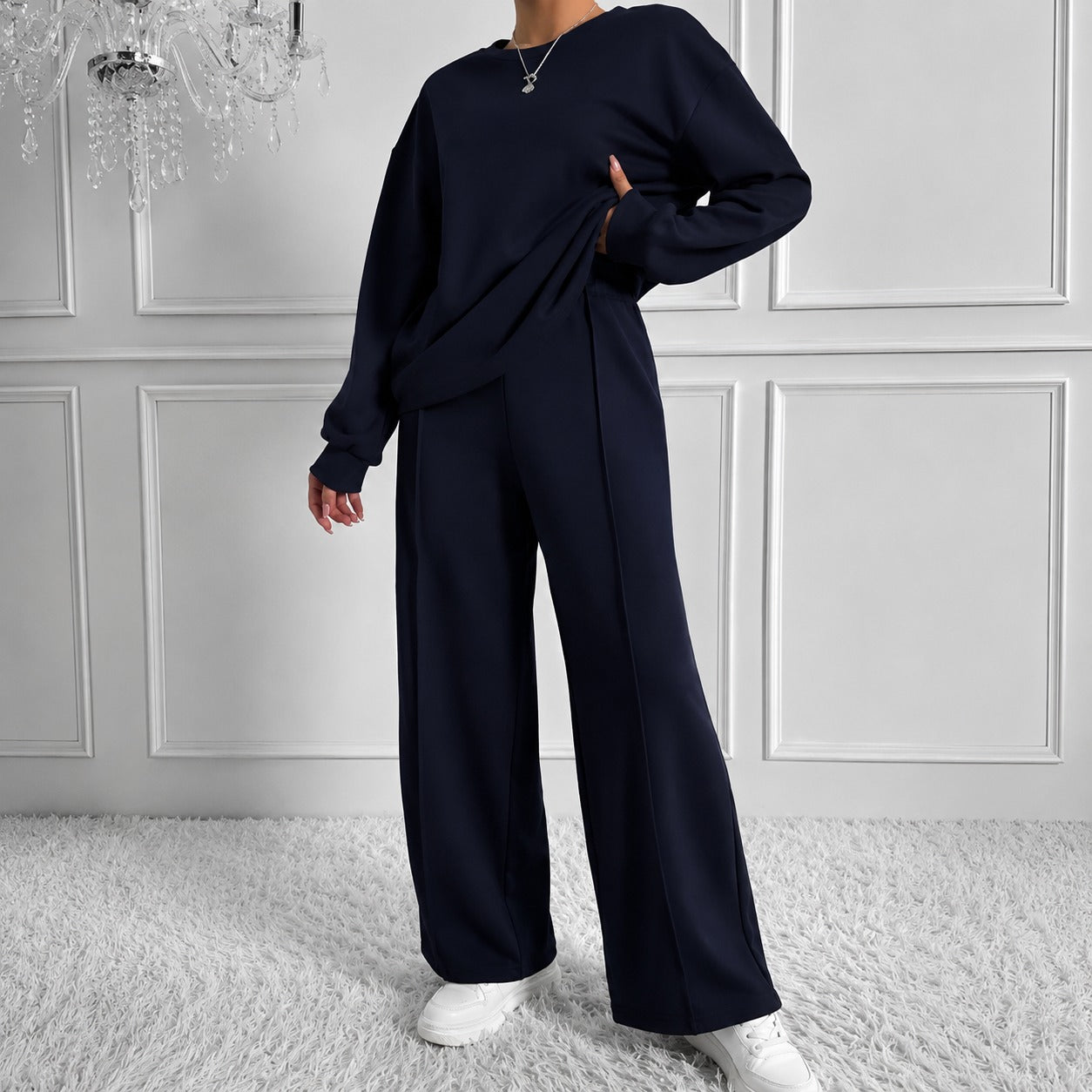 Estelle™ Set mit Weiter Langarmbluse und Wide-Leg-Hose