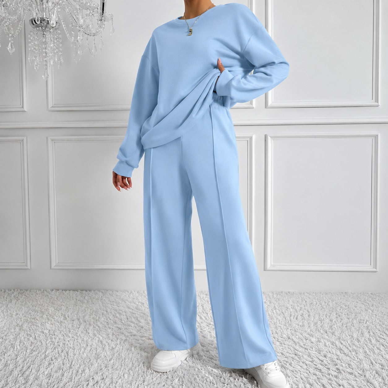 Estelle™ Set mit Weiter Langarmbluse und Wide-Leg-Hose