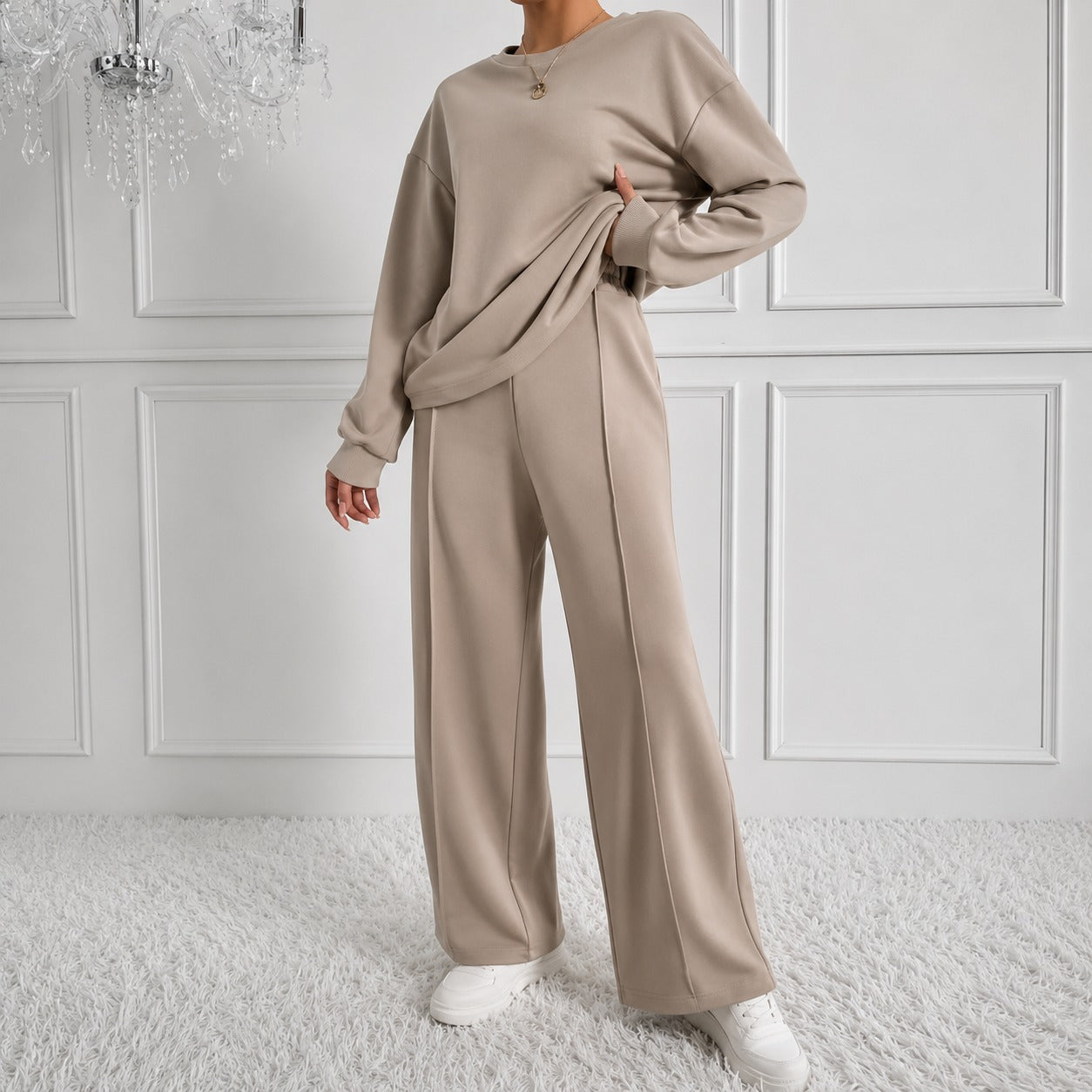 Estelle™ Set mit Weiter Langarmbluse und Wide-Leg-Hose