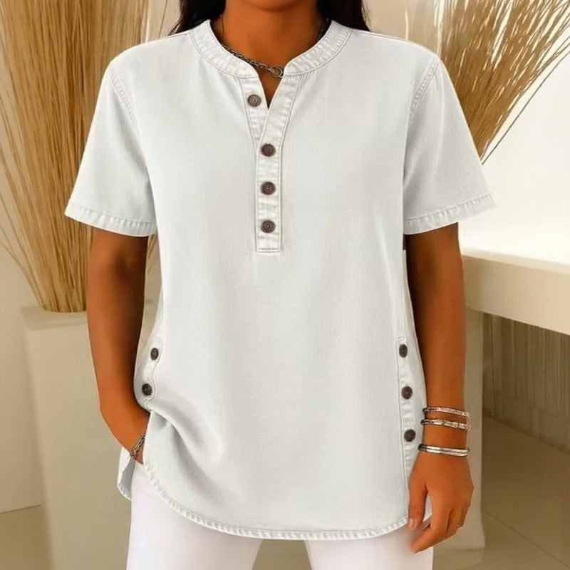 Jeansbluse Calenny™ Mit Gewaschener Optik und Lockerer Passform