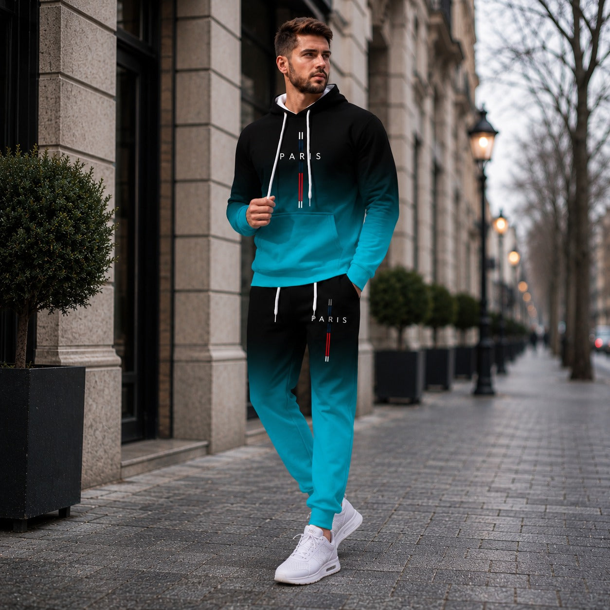 Boulevard Paris™ Premium-Sweatshirt-Set mit Kapuze und Kängurutasche